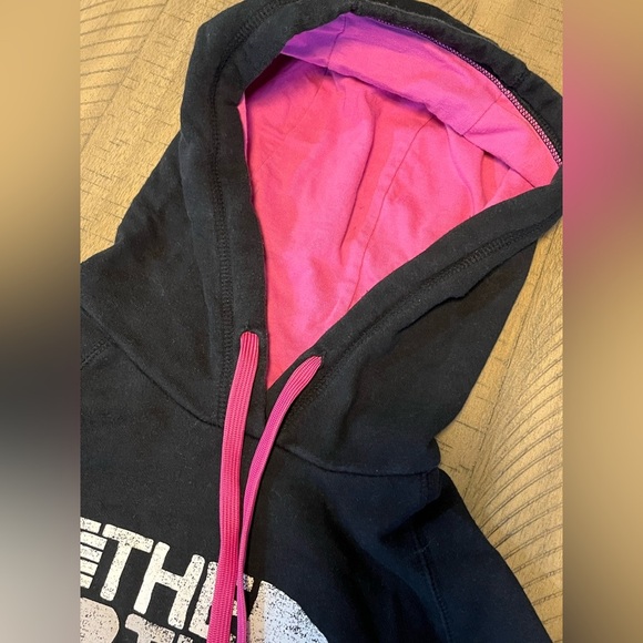 The North Face Pink and Black Hoodie Medium - Picture 2 of 5